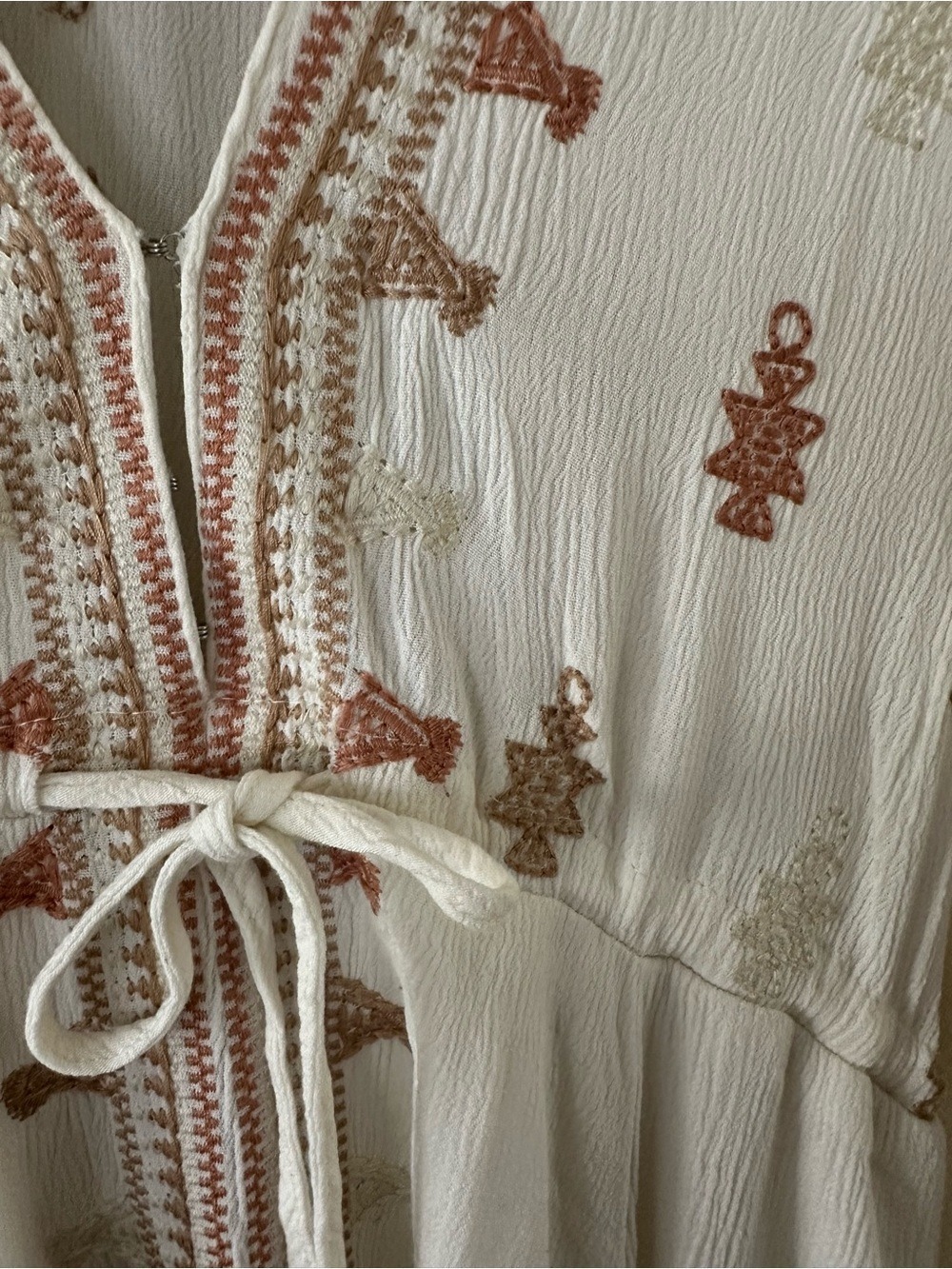 FREE PEOPLE INTIMATELY GAUZE EMROIDERD POPOVER DRESS BOHO, BEACHY SZ SMALL - Picture 3 of 8